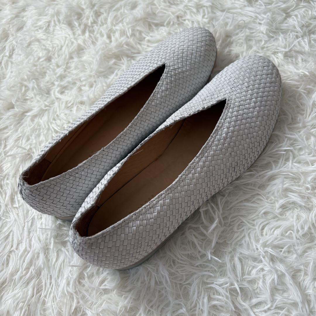 美品 I.N.K.shose 革 フラット メッシュ ラウンドトゥ イタリア製