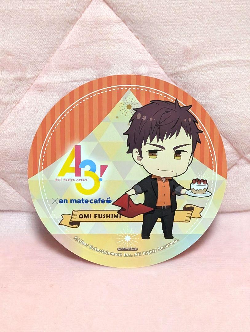 偉大な A3! アニカフェコラボ 伏見臣 アクキー&缶バッジ&コースター ピンズ・ピンバッジ・缶バッジ