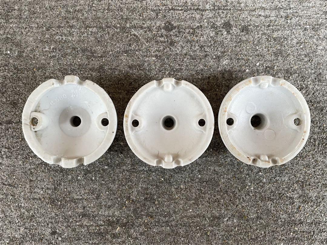 4. 3個セット！フランス アンティーク 陶器 ローゼット シーリング カバー