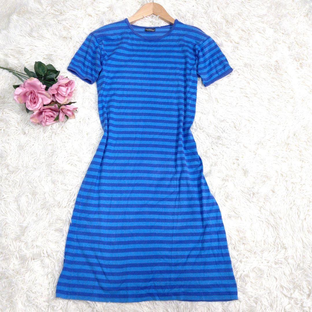 【NEW限定品】 Marimekko 良品】 マリメッコ ボーダー 半袖 ロングワンピース ワンピース