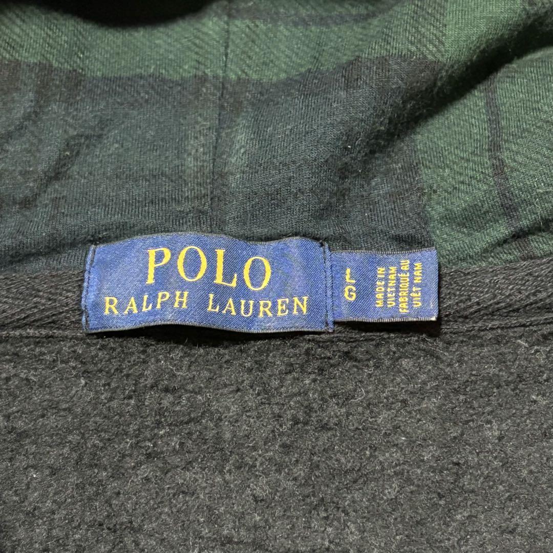 ラルフ・ローレン 黒 パーカー フルジップ 金刺繍