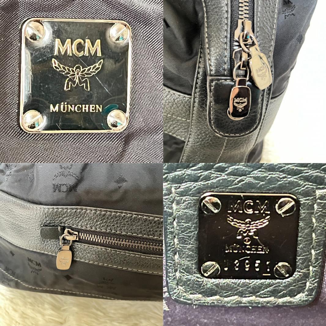 MCM エムシーエム トートバッグ ハンド レザー×ナイロン