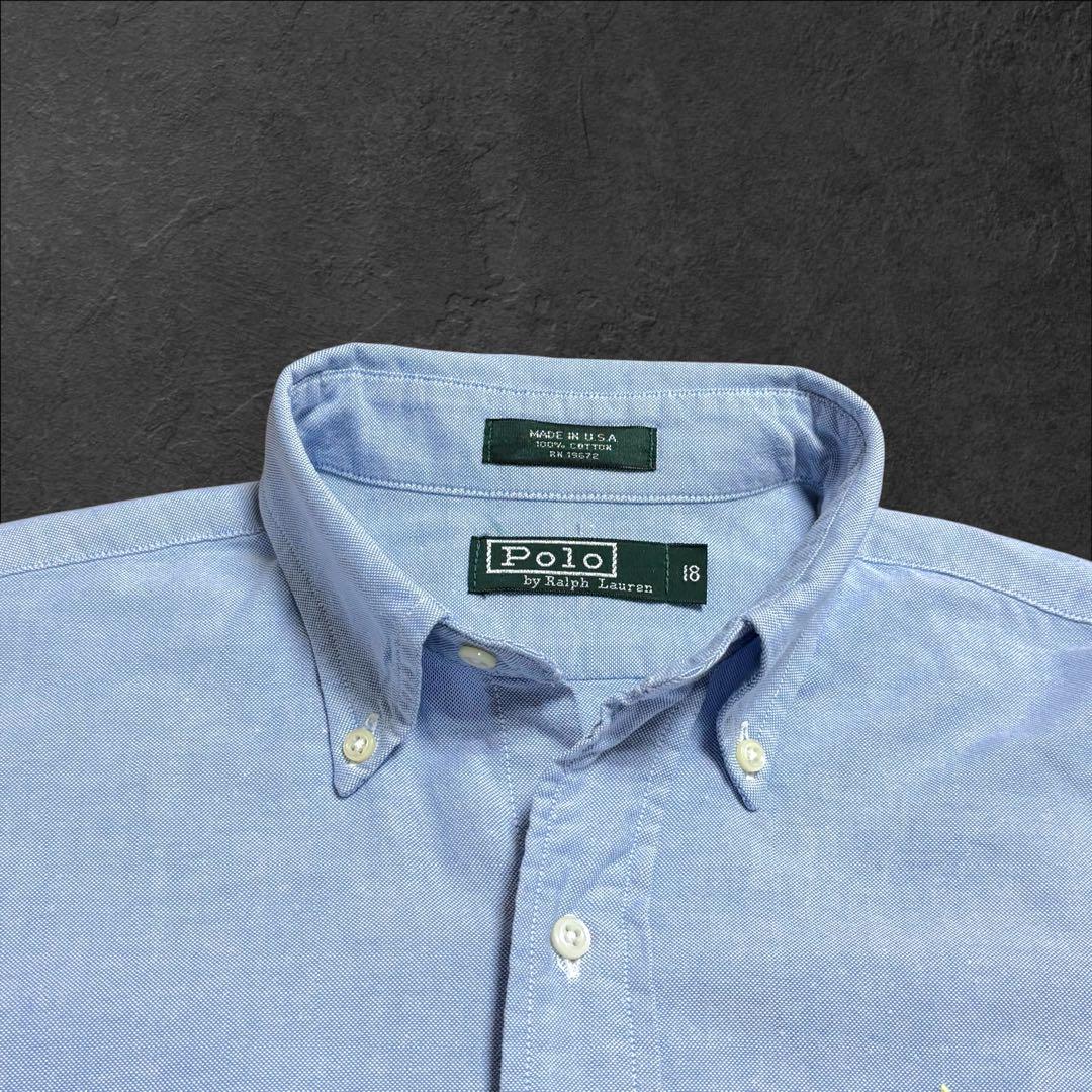 【希少 アメリカ製】 美品 ラルフローレン シャツ ワイシャツ　NO3036
