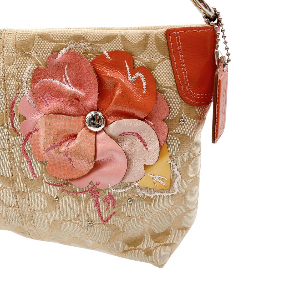 coach コーチ ハンドバッグ 花模様 ショルダーバッグ 16879 ブラウン