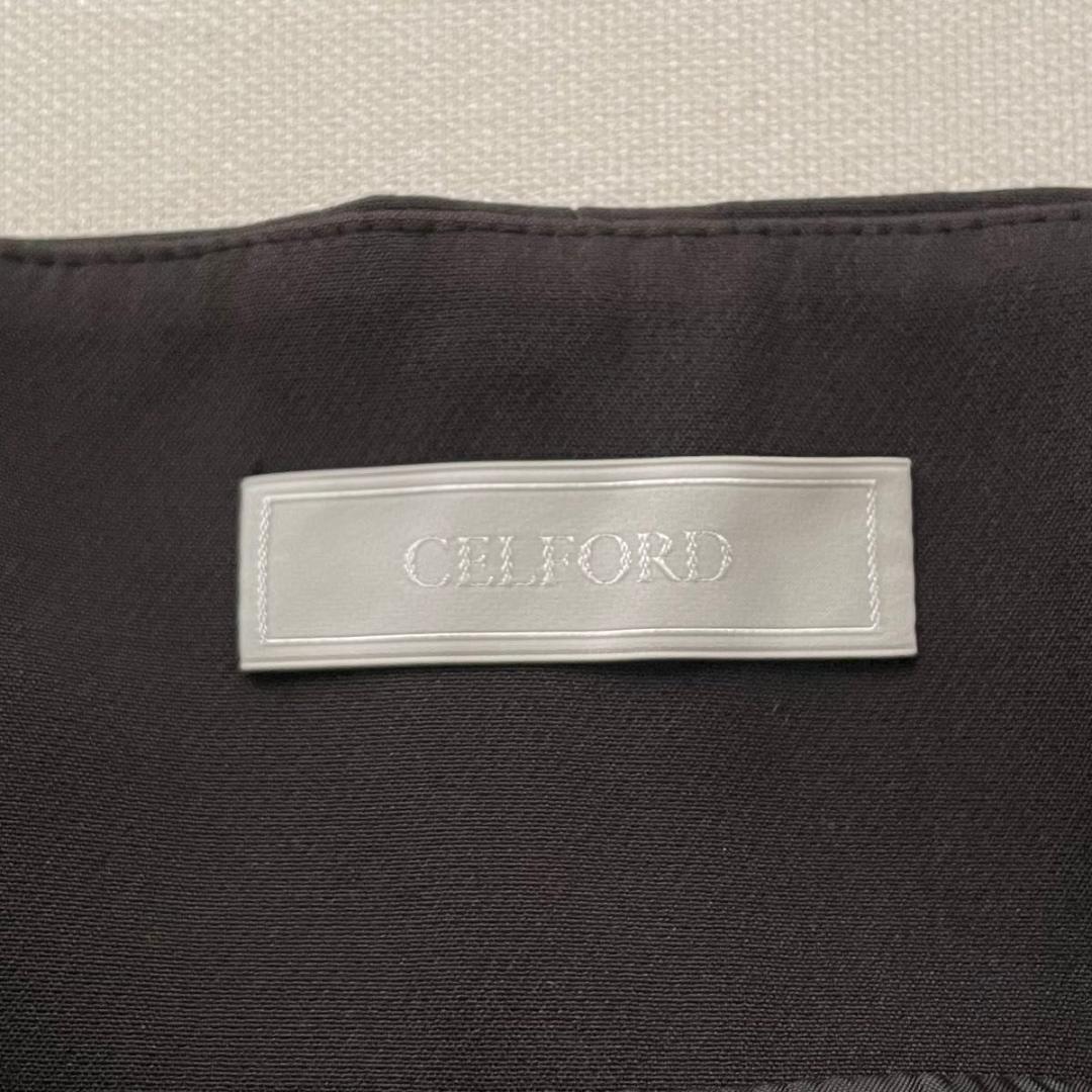 セルフォード　ワイドパンツ　ハイウェスト　センタープレス　キレイめ　黒　36