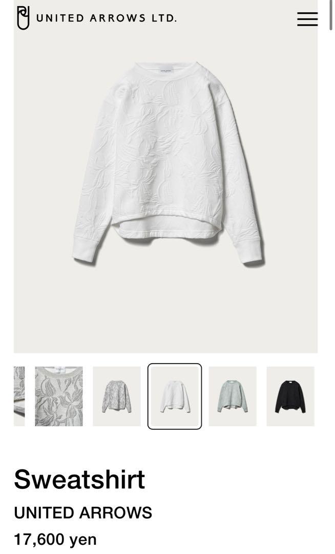 【美品！】UNITED ARROWS フラワージャガードロングスリーブスウェット