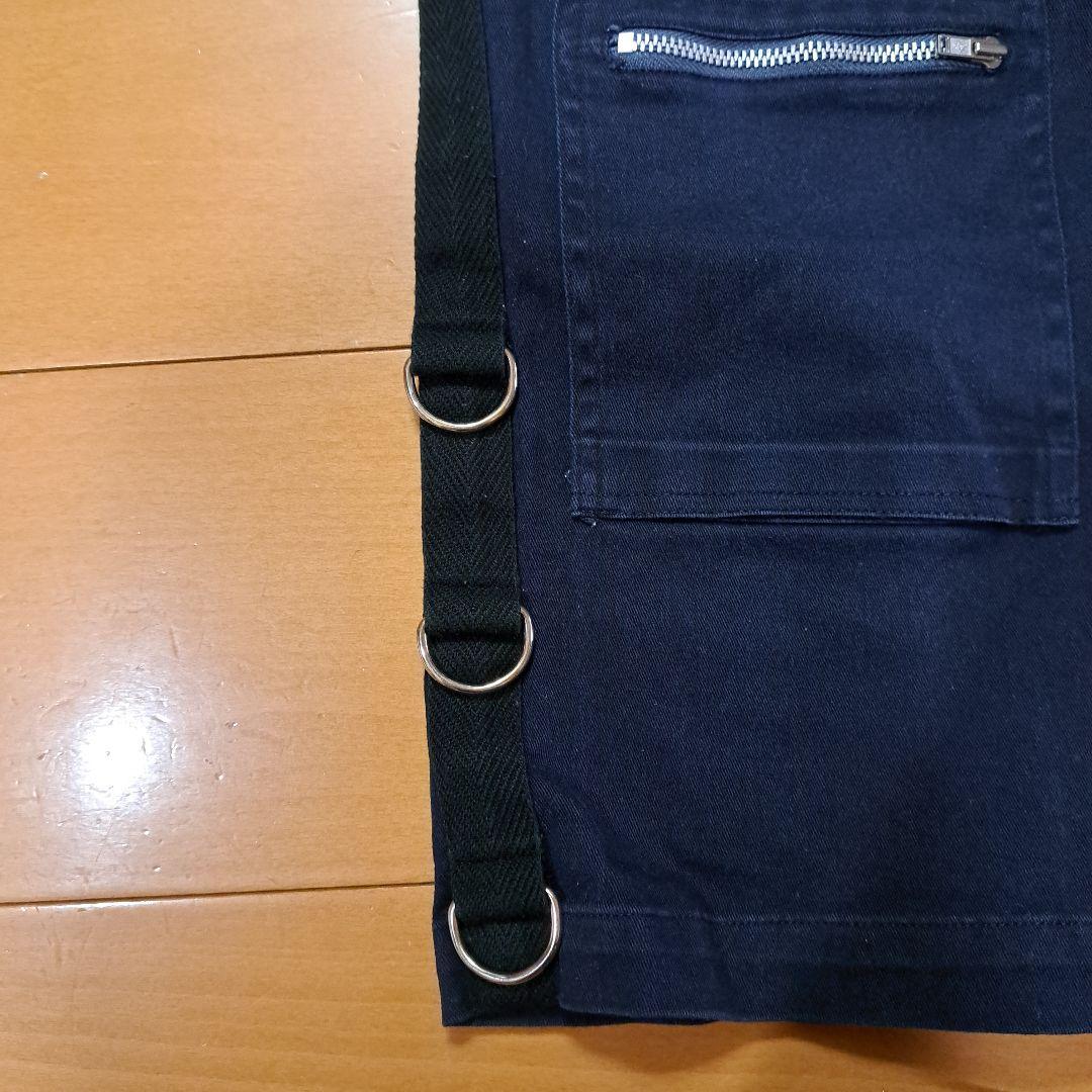 ピースナウ　ダークブルー デニム　ショートパンツ ジッパーポケット付き