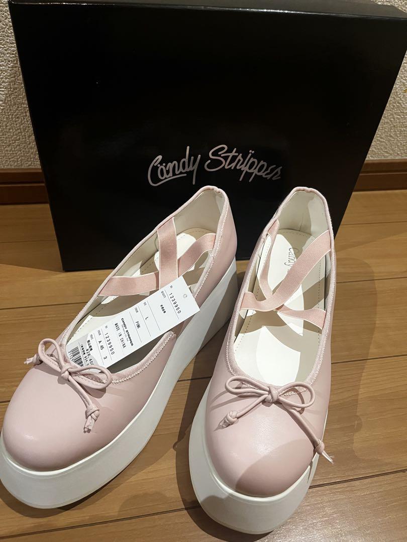 新品　Candy Stripper ピンク　厚底バレエシューズ