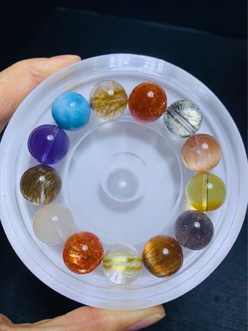 ⭐︎【天然】各種水晶 ブレスレット 15.5mm 69.5g