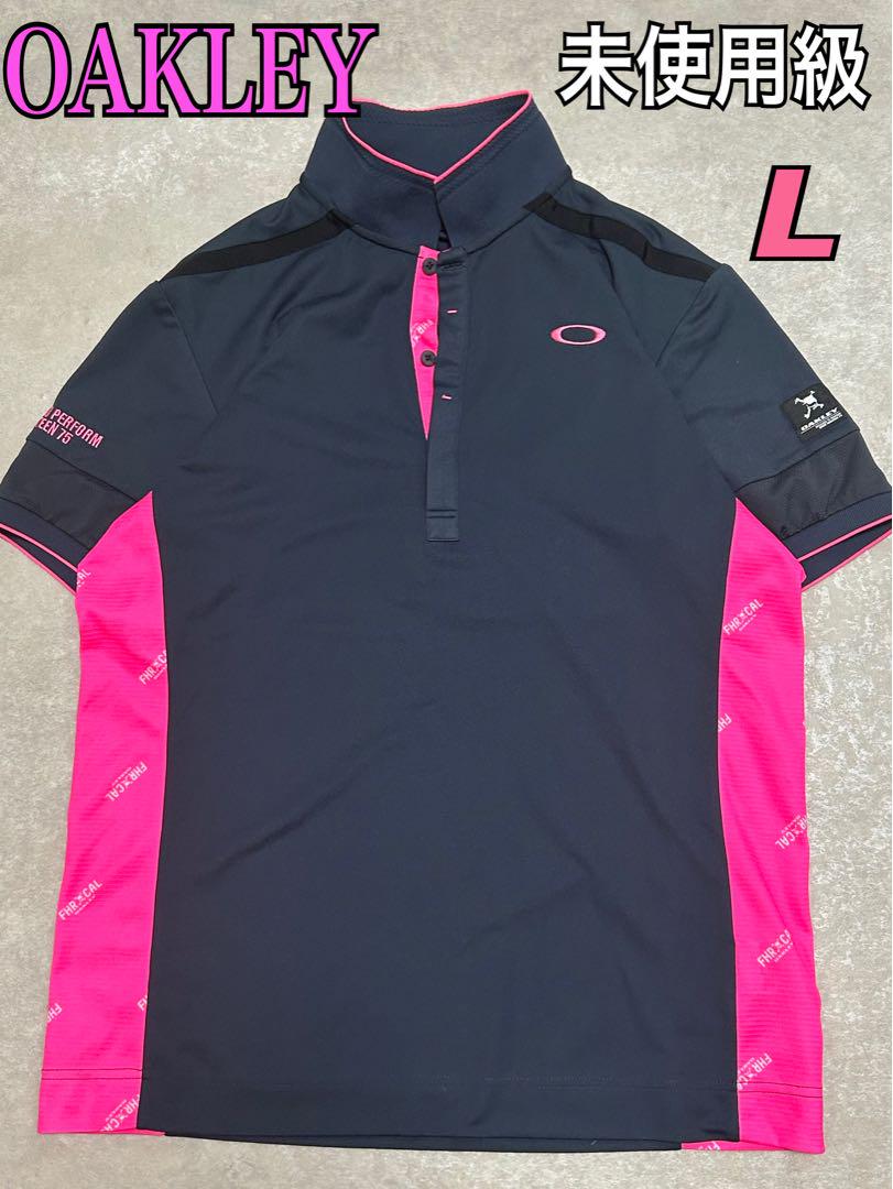 未使用級 OAKLEY 半袖ポロシャツ L スカルロゴ バイカラー