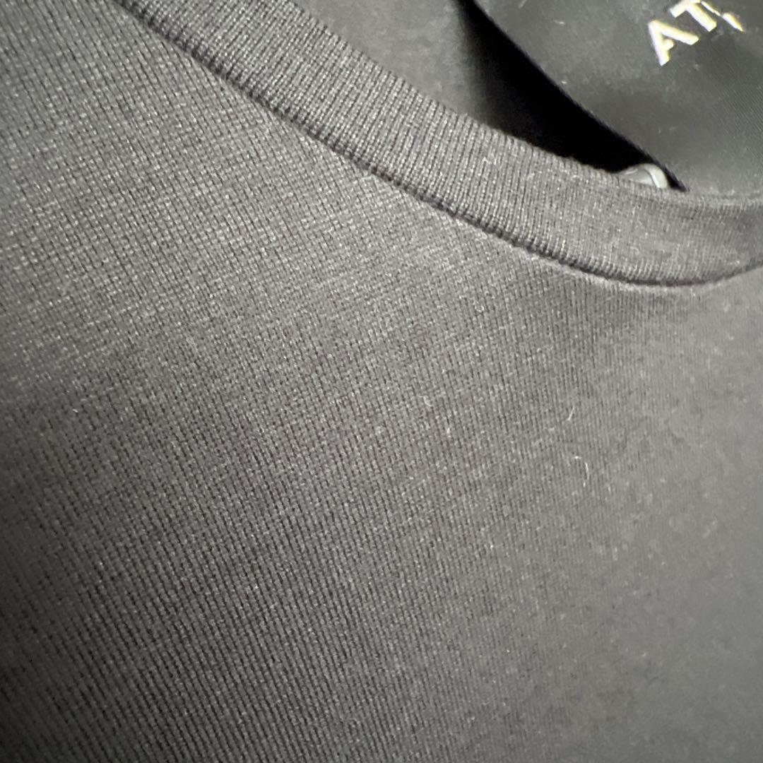ATON ノースリーブ ロングワンピース 黒