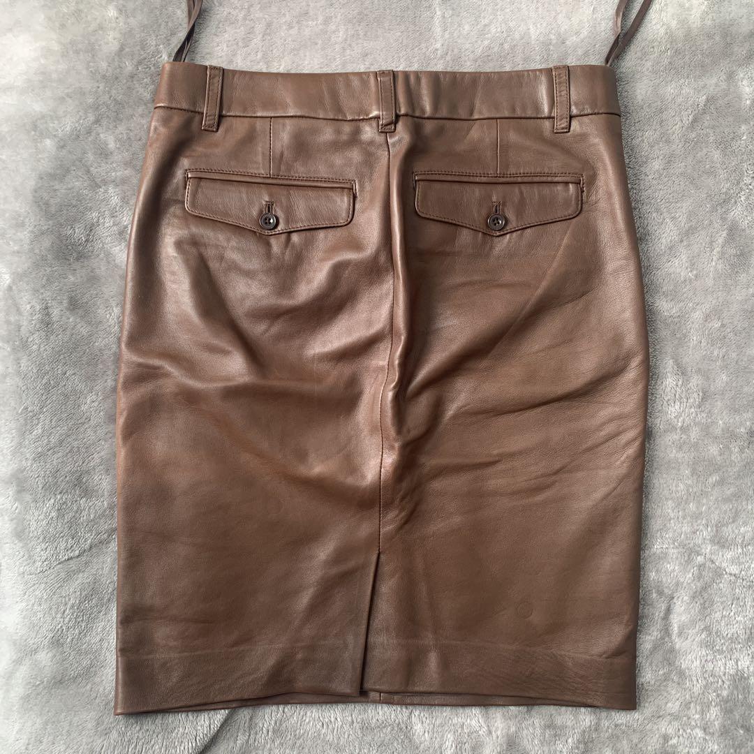 【RALPH LAUREN 】LAMB LEATHER SKIRT ラムレザー