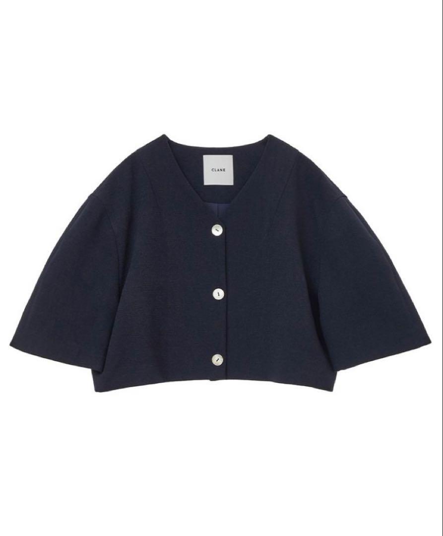 ジャケット・アウター CLANE V NECK COCOON SHORT JACKET