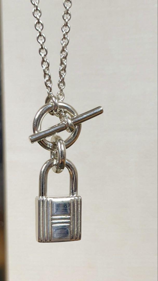 鑑定済　HERMES エルメス カデナアミュレット シルバー ネックレス