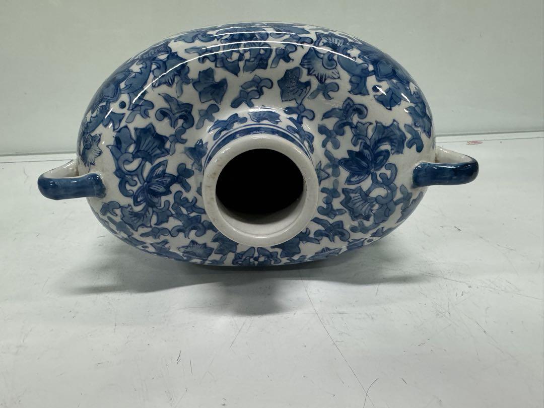 日本 骨董品 磁器 花瓶 青花