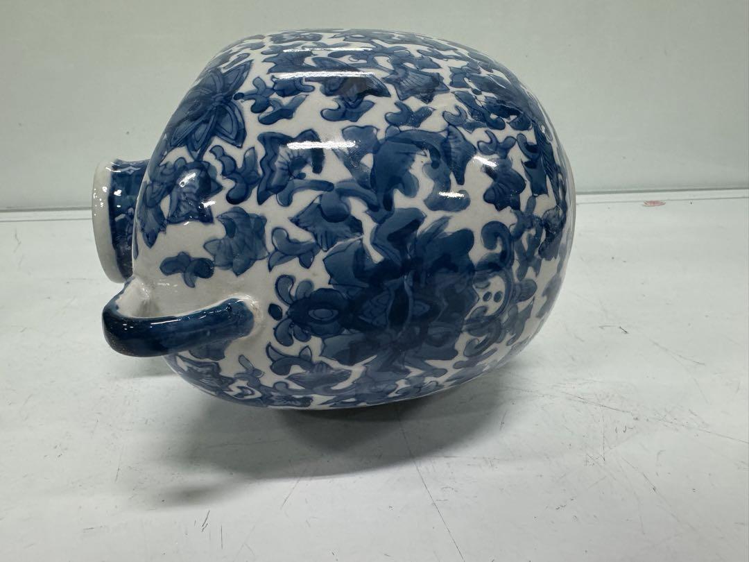 日本 骨董品 磁器 花瓶 青花