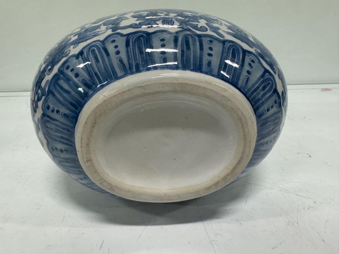 日本 骨董品 磁器 花瓶 青花