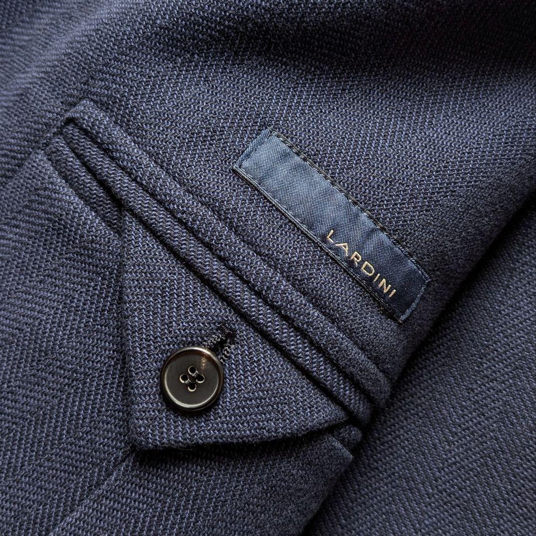LARDINI ネイビージャケット ダブル コットン ヘリンボーン 50