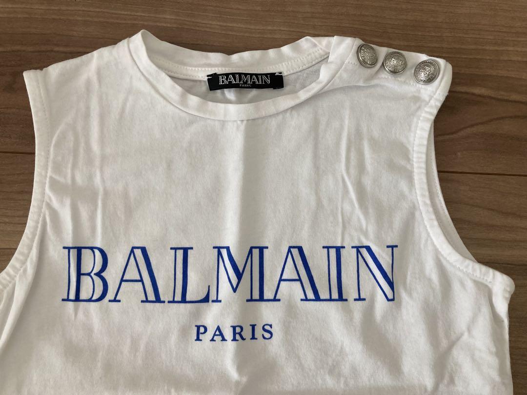 【BALMAIN】ロゴプリント ノースリーブ Balmain プリント ロゴ ノースリーブ T シャツ - ランウェイ