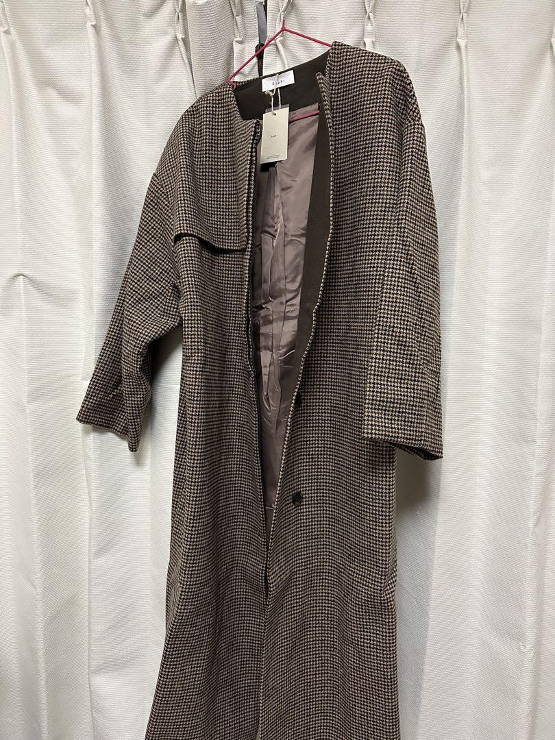 卸売りレディース - Eaphi no collar wool check coat