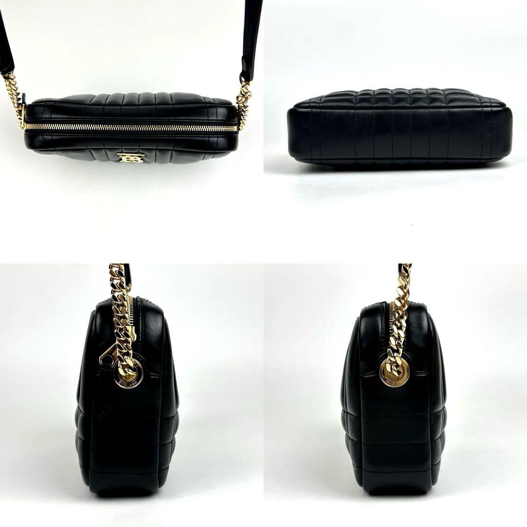 美品○バーバリー ローラ ショルダーバッグ TB チェーン レザー