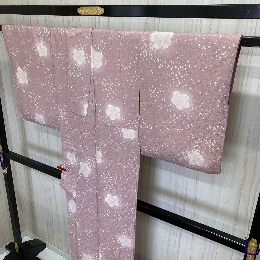 小紋 可愛いチューリップ 着物 正絹 袷 広衿 RK-4551 着物・浴衣