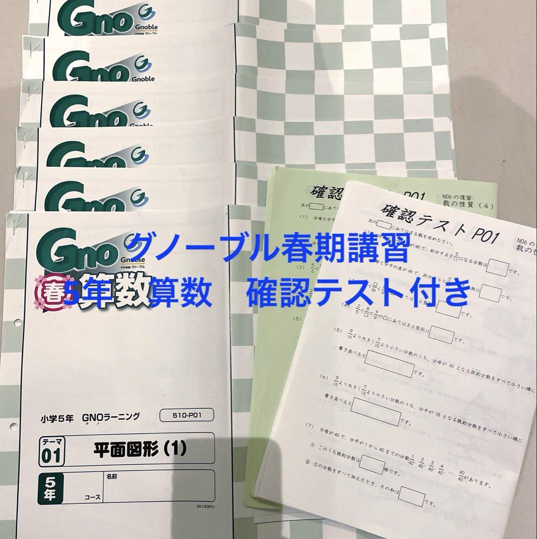 グノーブル 5年生 春期講習 算数 確認テスト - メルカリ