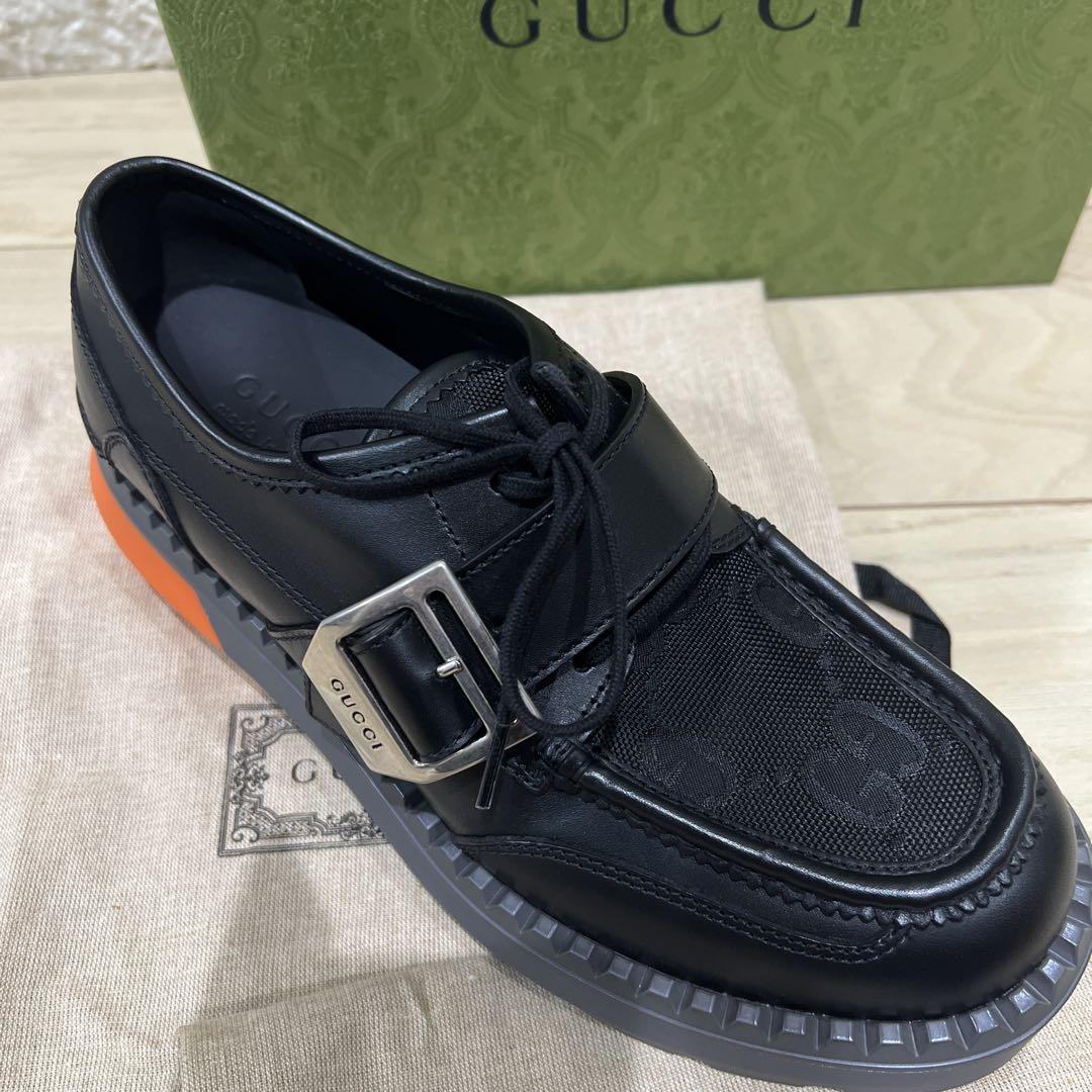 【新品20万】GUCCI グッチ GGマーモント　ベルト付ラバーソールローファー