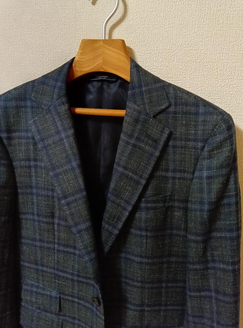 【最高級生地ロロピアーナ】テーラードジャケット チェック柄 シルク混 【最高級生地ロロピアーナ】テーラードジャケット チェック柄 シルク混