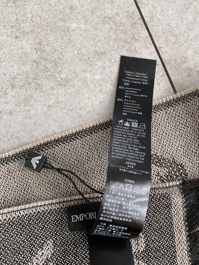 【新品】EMPORIO ARMANI ロゴマフラー ブラウン系