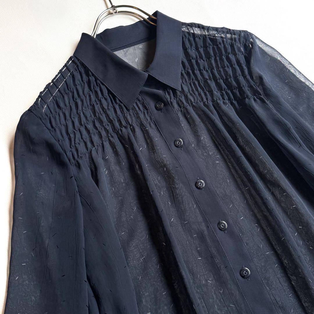 ホット商品 美品】ROCHAS シアーシャツ シースルー チュニック ロシャス トップス