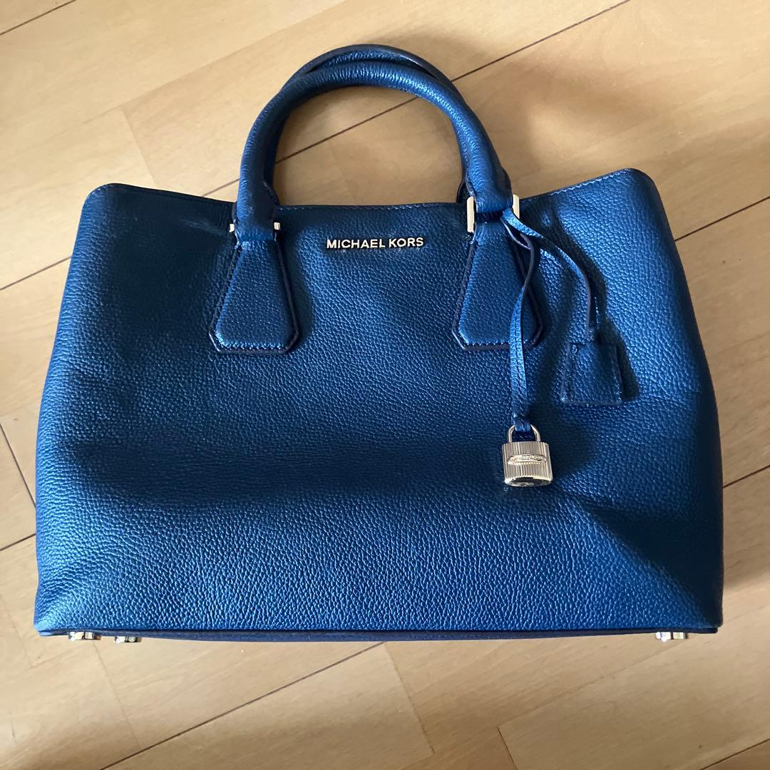 ★美品【マイケルコース】バック　2way ハンドバッグ　ショルダーバッグ　青　紺
