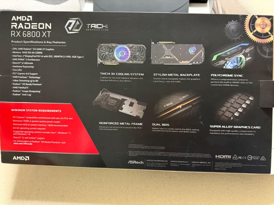 ASRock RX 6800 XT グラフィックカード ASRock RX 6800 XT グラフィックカード