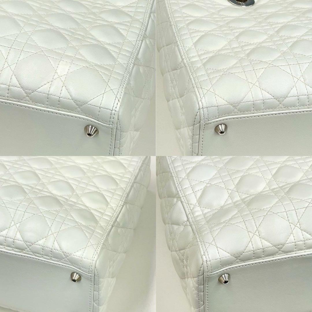 ディオール　レディディオール　ラージ　白　2way　ハンドバッグ　美品☆