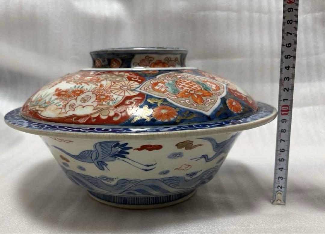 古伊万里　赤絵　金彩　蓋付き鉢　骨董　古美術　アンティーク