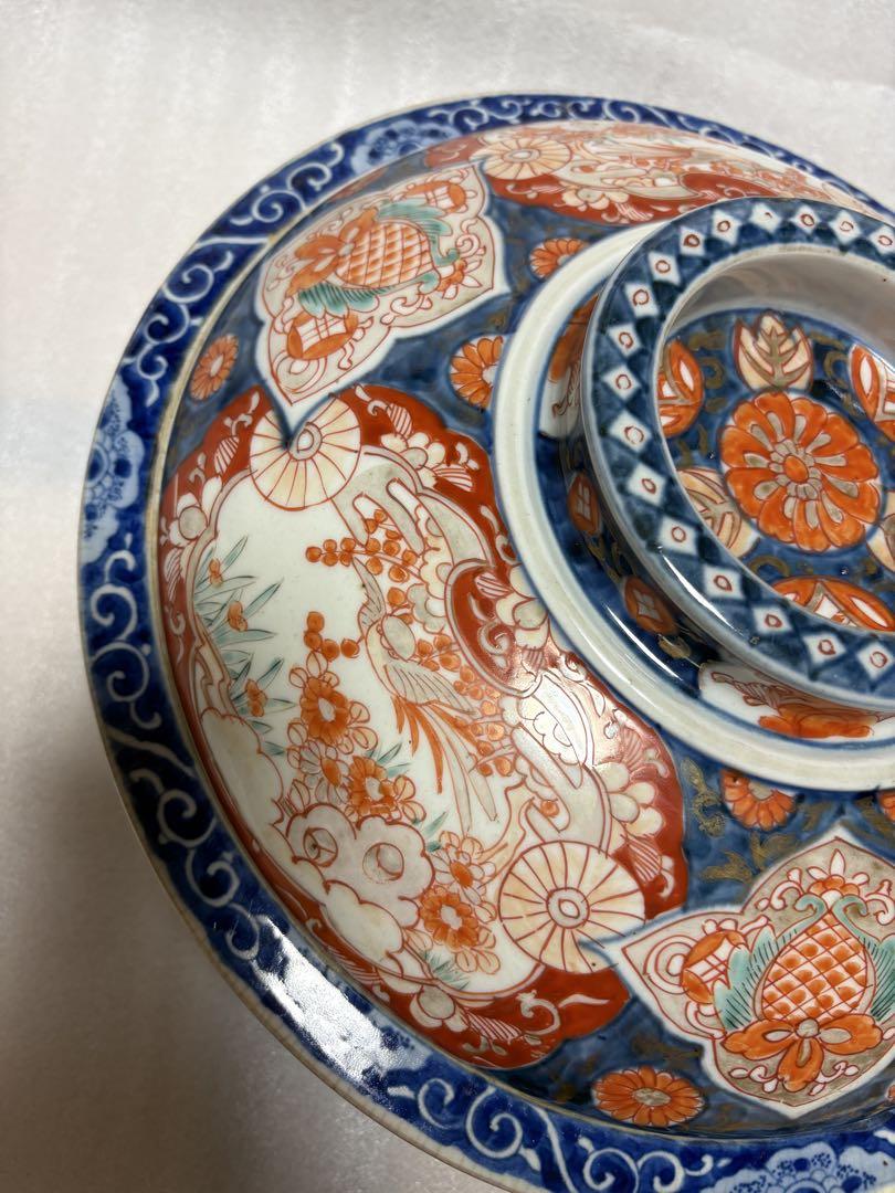 古伊万里 赤絵 金彩 蓋付き鉢 骨董 古美術 アンティーク