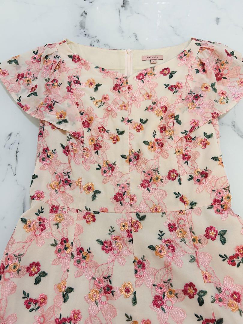 トッカTOCCA花柄ワンピース刺繍 FLOWER SHOWER ドレス レディース