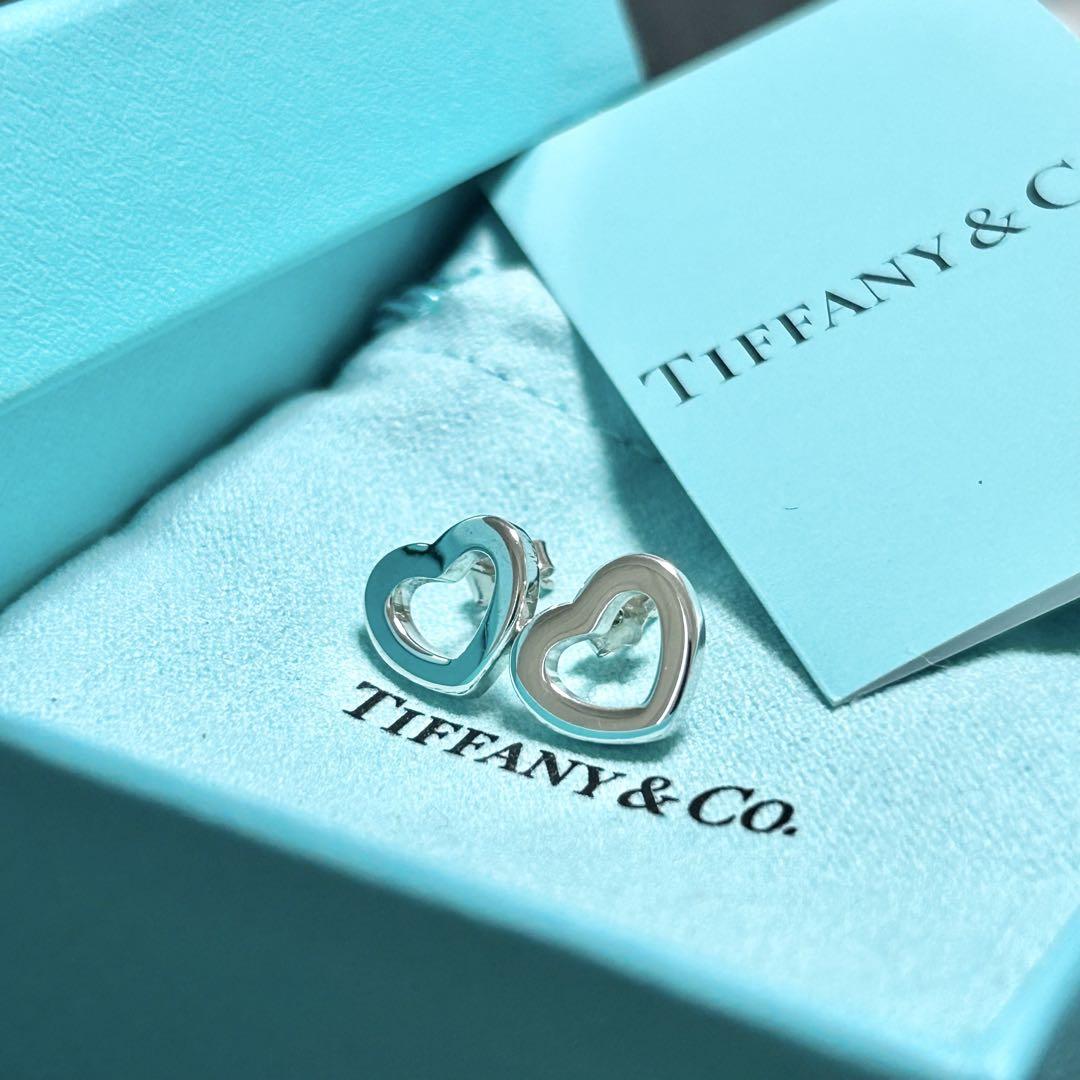 Tiffany オープンハート ピアス ティファニー 両耳 シルバー