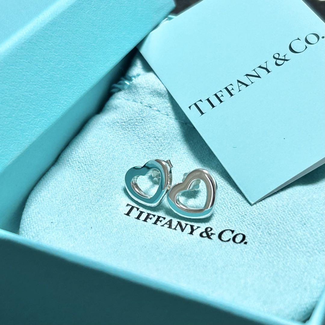 Tiffany オープンハート ピアス ティファニー 両耳 シルバー