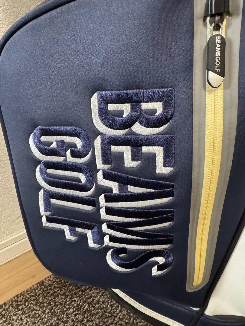 BEAMS GOLF スタンドキャディバッグ ネイビー/ホワイト 中古品 BEAMS GOLF スタンドバッグ セット ホワイト/ネイビー - メルカリ