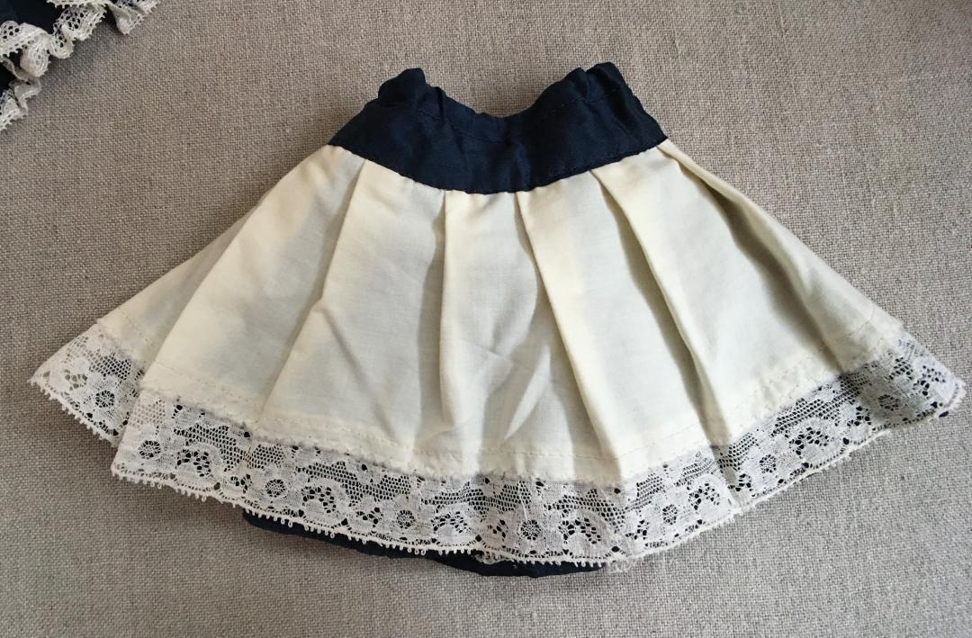 クラシックドレス ビスクドール 着せ替え服 ネイビー