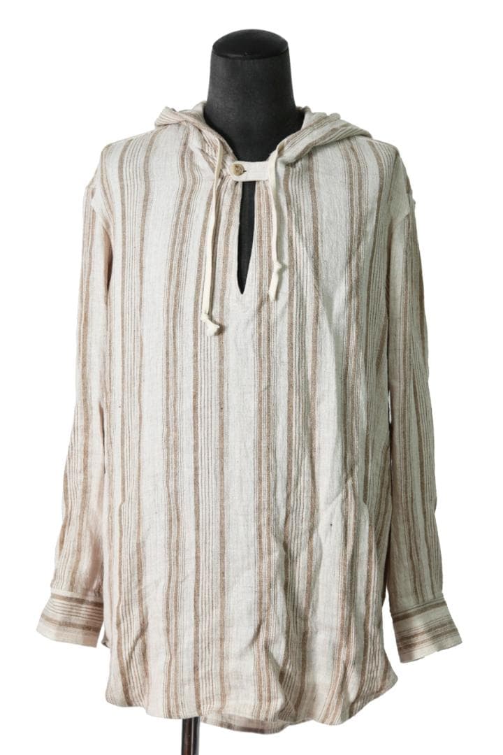 イサムカタヤマバックラッシュ / リネンシルク ストライプ メキシカン パーカー