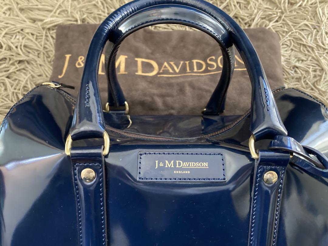 数回使用J&M DAVIDSON ネイビーハンドバッグ