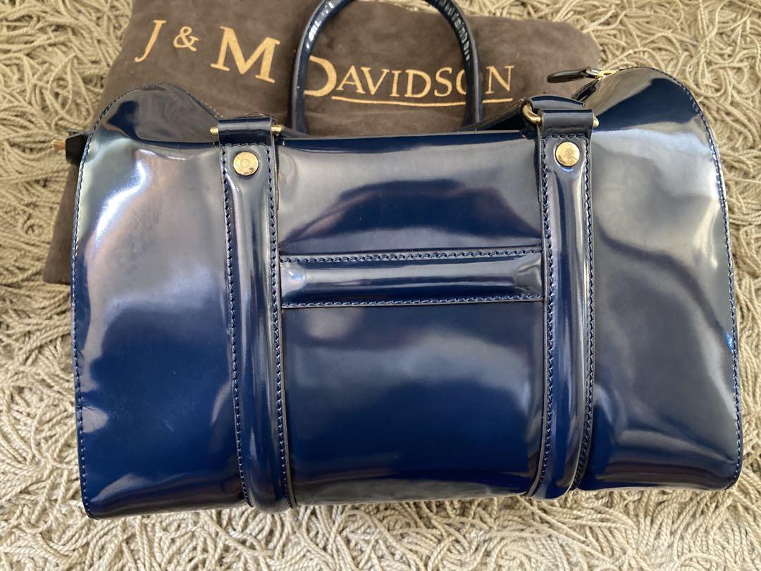 数回使用J&M DAVIDSON ネイビーハンドバッグ