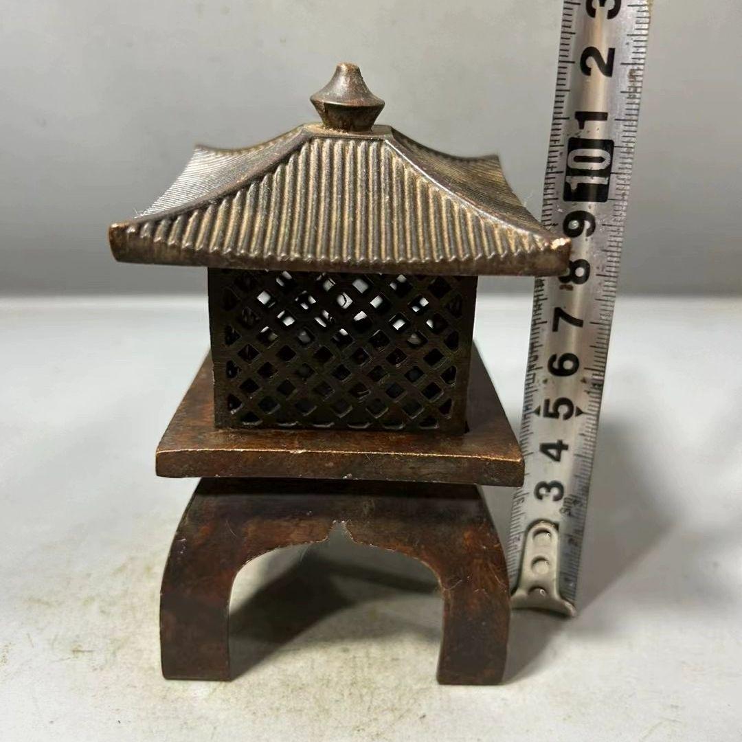 銅製 唐灯 家用供灯 茶台 置物 文房器 茶道具 香道具 装飾品 工芸品