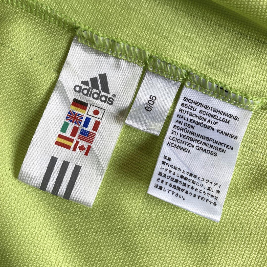 Adidas ジャージ ワンピース L 黄緑 紺 七分袖 レディース