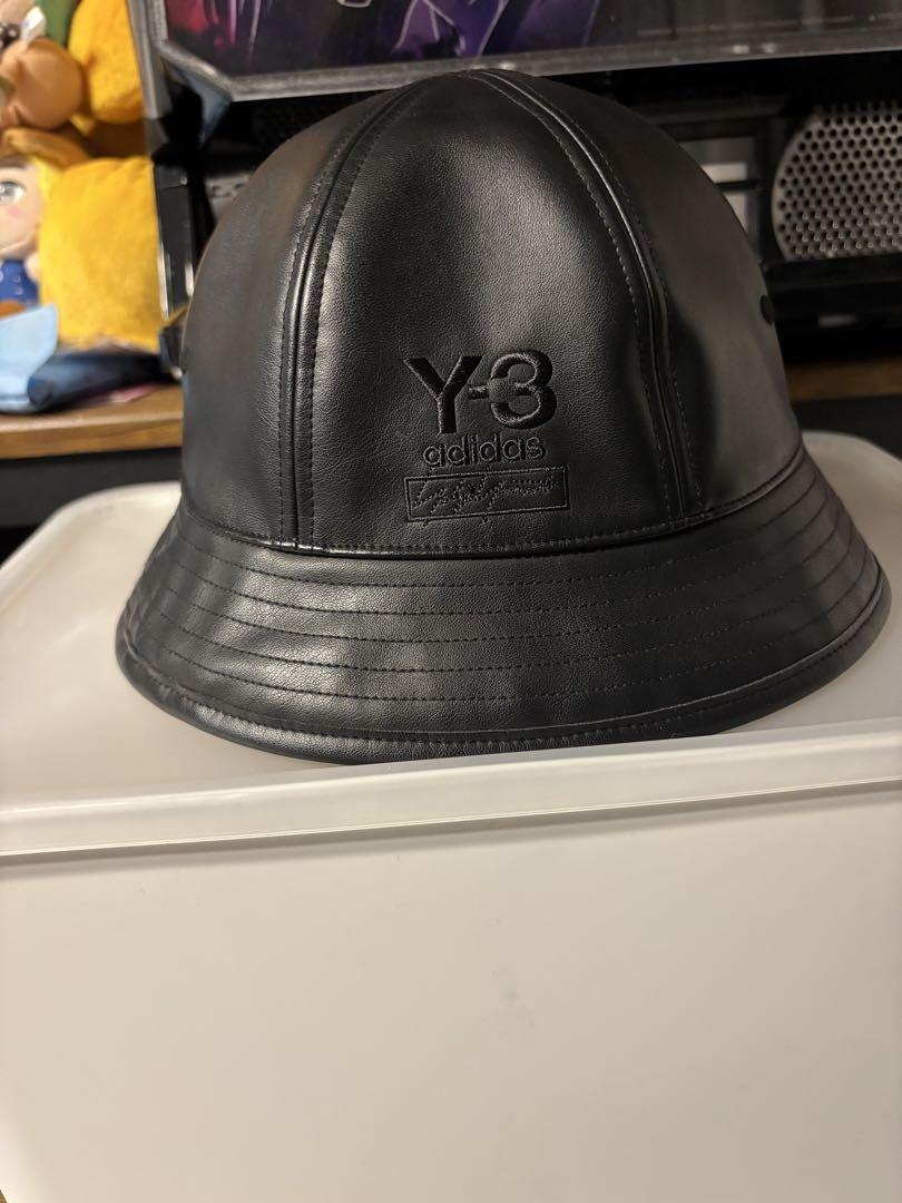 Y-3 バケットハット 黒 レザー Y-3 adidas 黒 レザーバケットハット - メルカリ