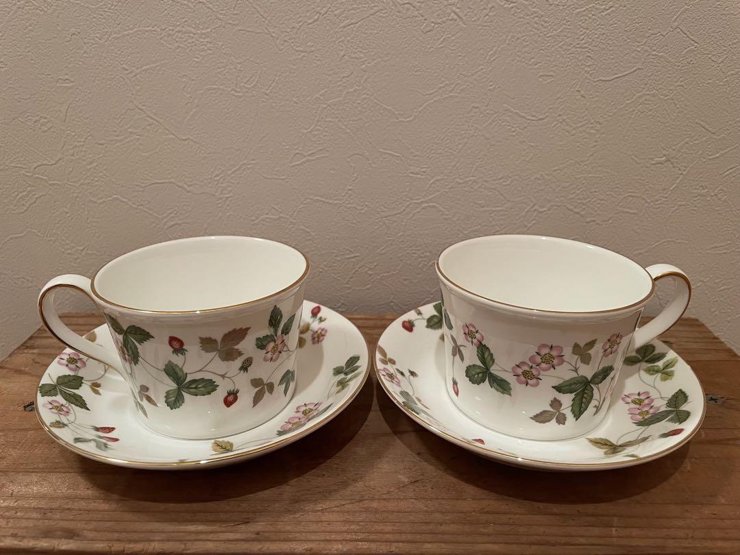 WEDG WOODワイルドストロベリーカップ&ソーサー2客セット