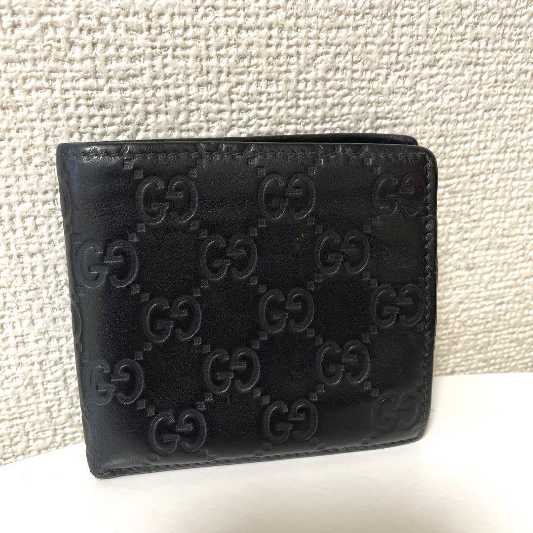 GUCCI 二つ折り財布 ブラック GG