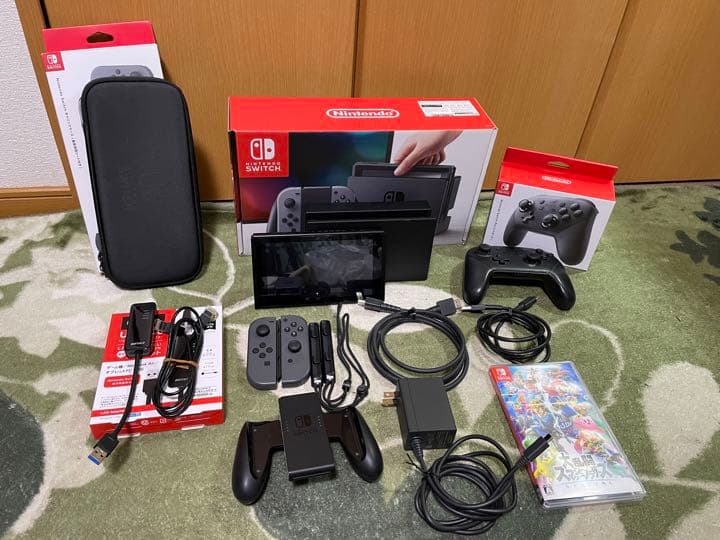 Nintendo Switch グレー + 大乱闘スマッシュブラザーズSPセット ニンテンドースイッチ 【UOI2234353540】(17480円)